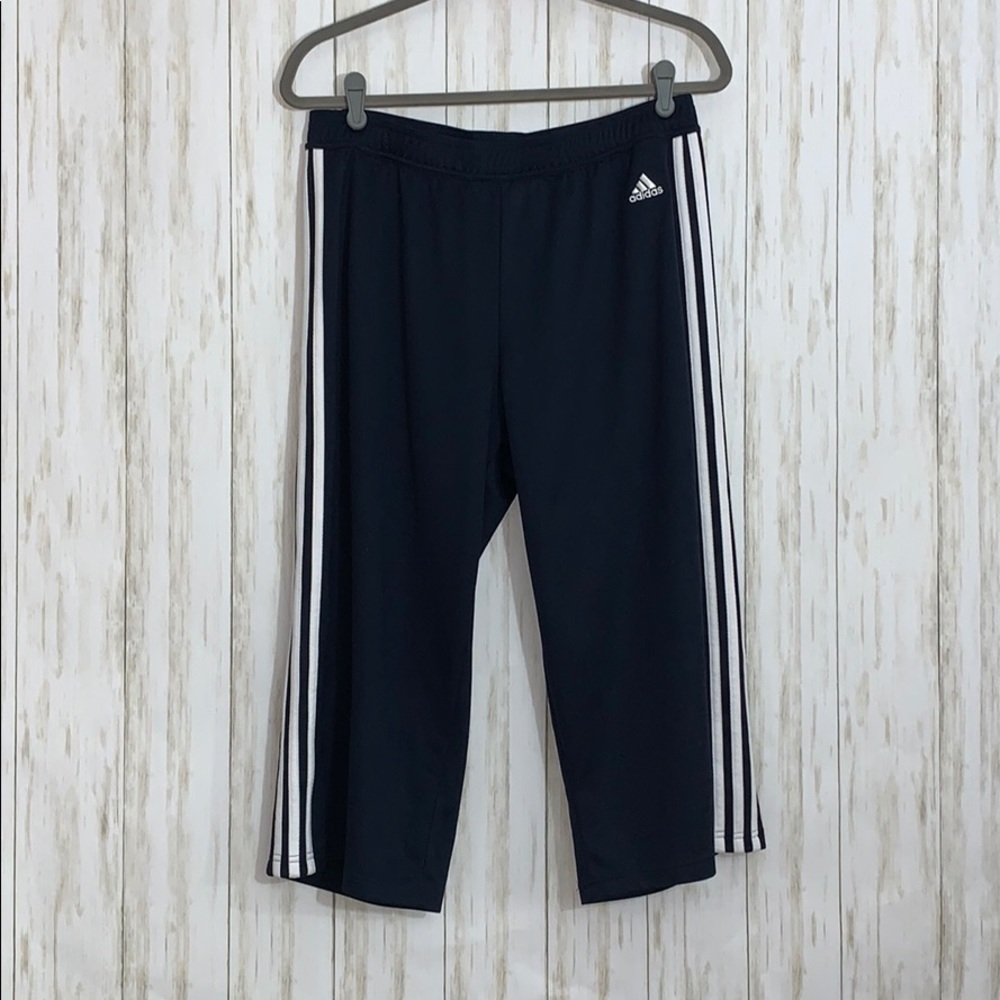 Size L Adidas Navy Crop Track Pants - Picture 5 of 6